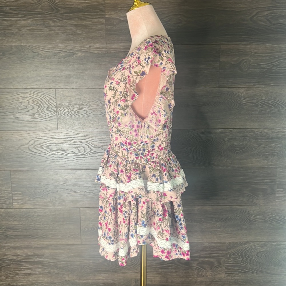 Sokie Collective Size S The Mini Flicker Dress Light Pink Floral Cottagecore NWT - Picture 4 of 6